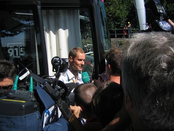 Tom Boonen visited the race