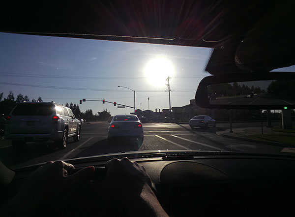 It's really hard to see anything through that sun, but Glass still snaps a picture