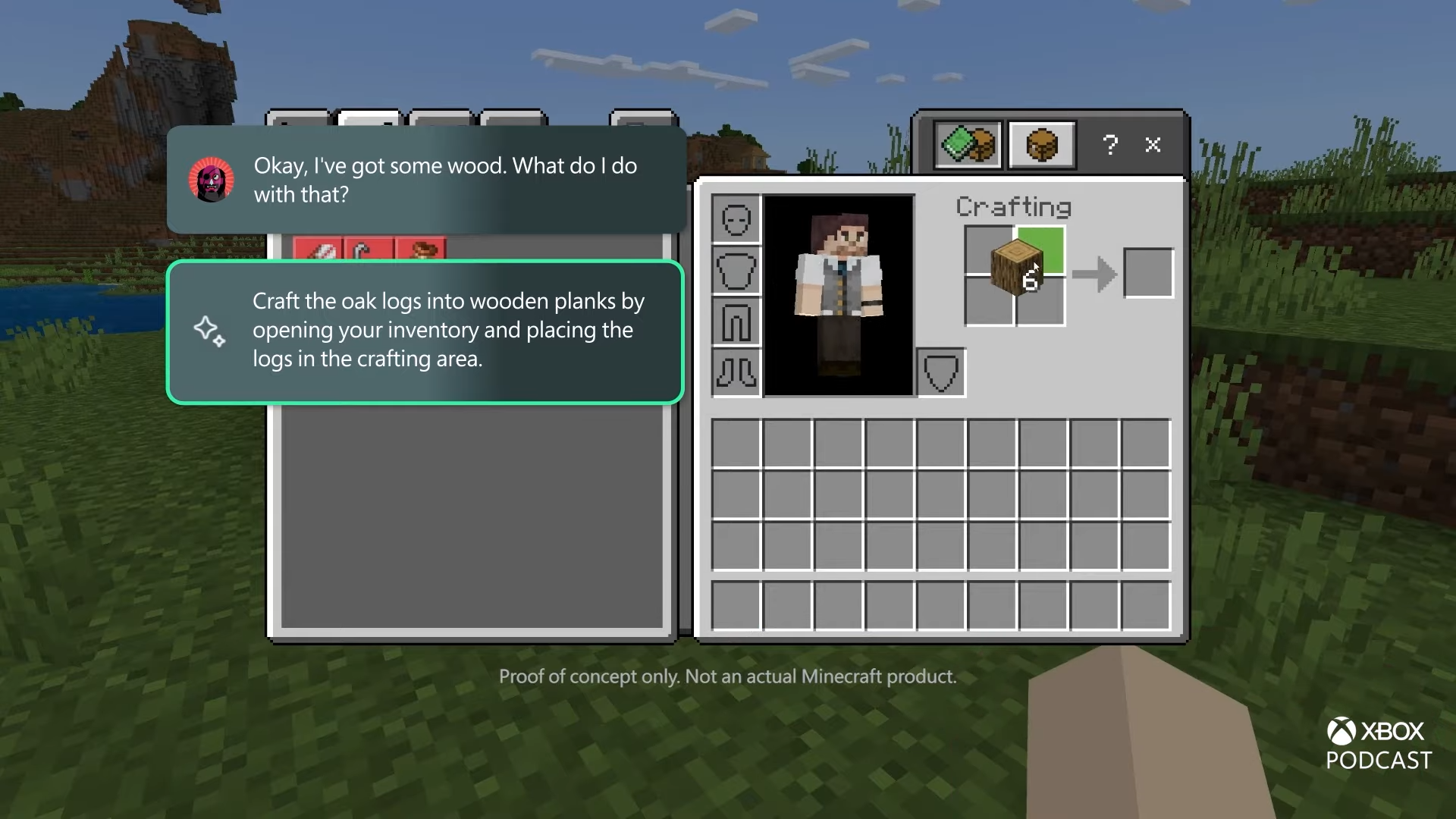 A screenshot from a proof of concept video for Xbox&#039;s AI Copilot assistant.