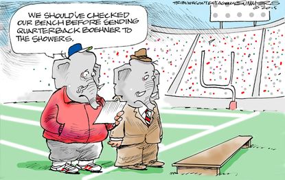 Political cartoon U.S. Boehner Football