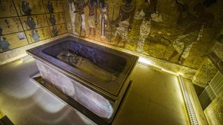 Tutankhamun's burial chamber in the Valley of the Kings, close to Luxor