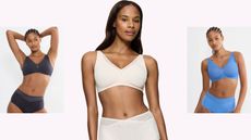 3 Models wearing Triumph True Sensation minimiser bra
