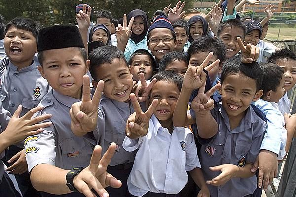 School children were happy to get time off school