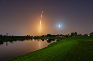 A view of a rocket launch in Cape Canaveral in Orlando, Florida.