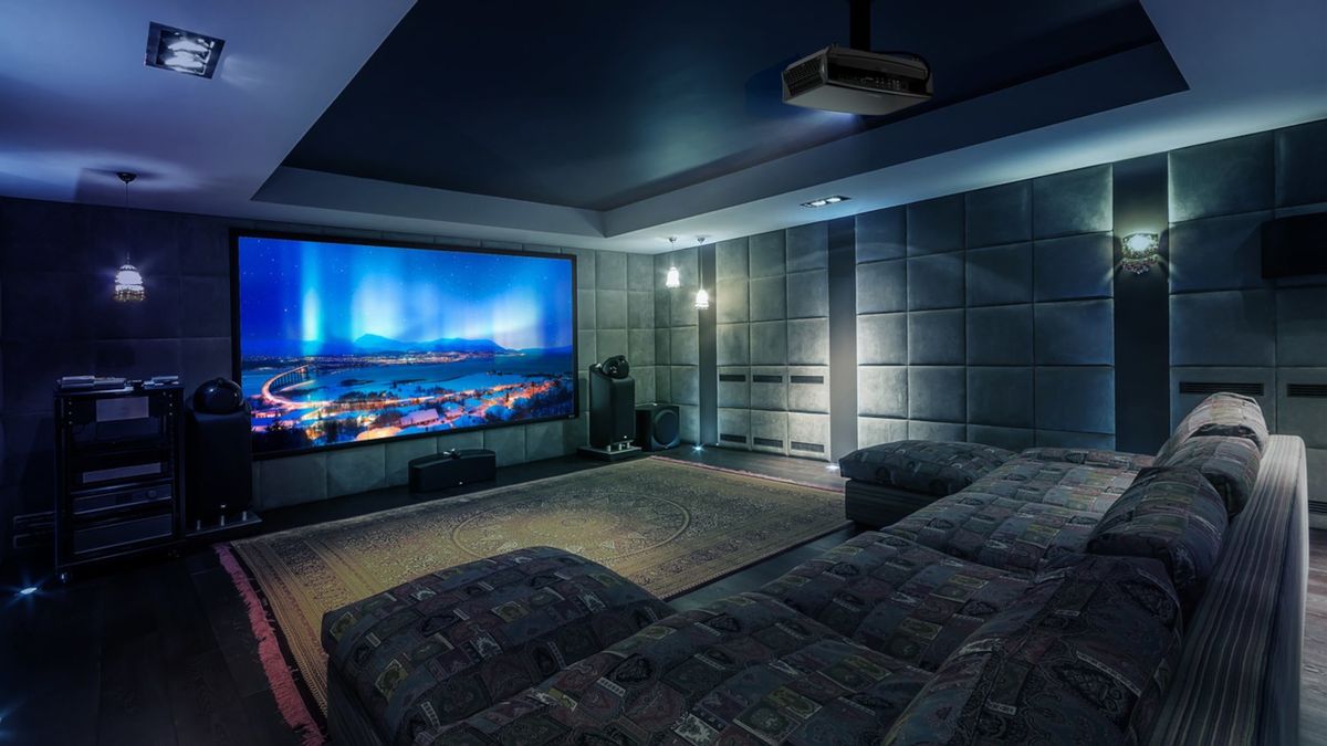 Optoma UHZ68LV projector in living room