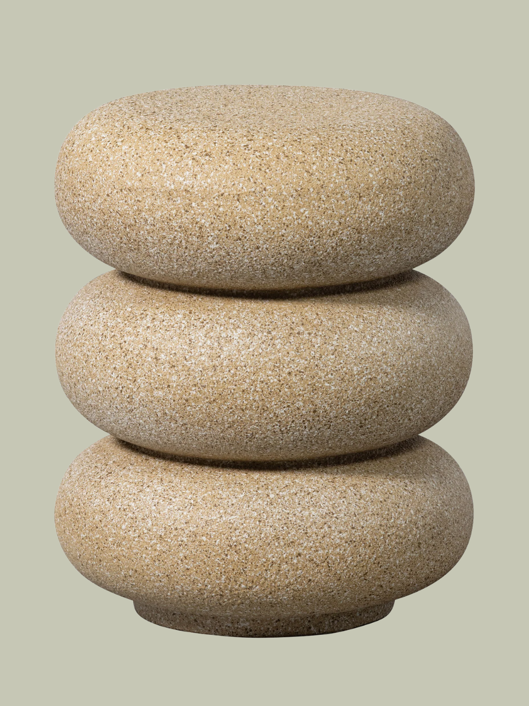 A round stacked pebble-texture side table from WOOOD