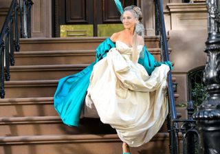 Carrie Bradshaw rewears her iconic Vivienne Westwood gown on the set of And Just Like That Season 2