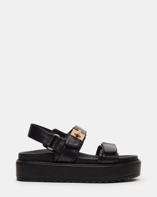 Bigmona Black Leather Platform Sandal | Women's Sandals 
 Steve Madden