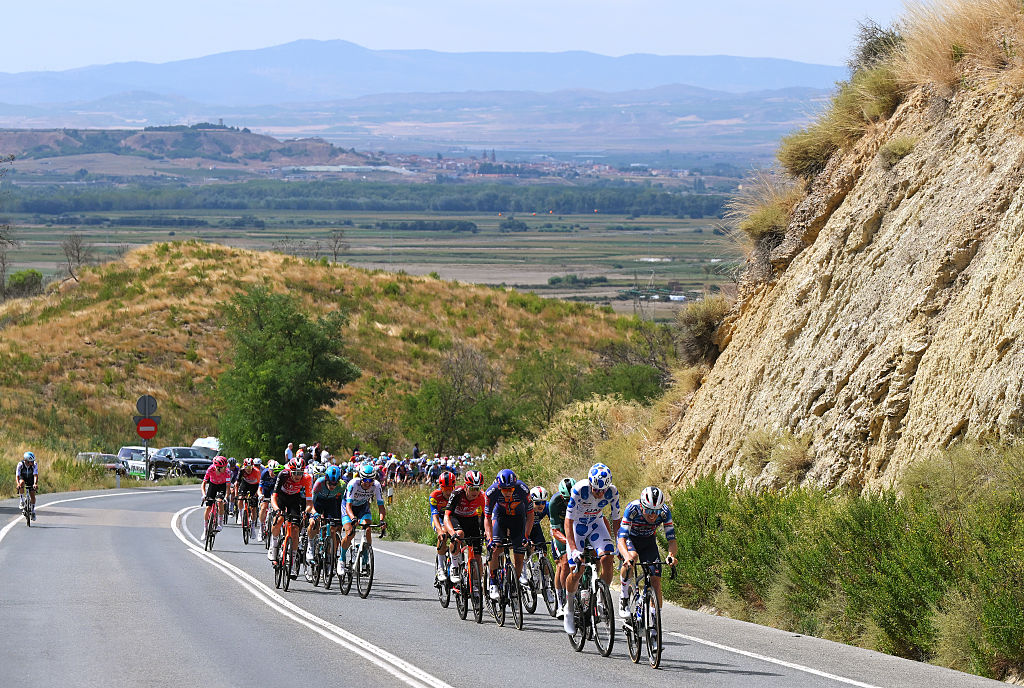 EL FERIAL LARRA BELAGUA, SPAIN - AUGUST 02: Gianmarco Garofoli of Italy and Team Soudal Quick-Step and Jay Vine of Australia and UAE Team Emirates - XRG - Polka Dot Mountain Jersey attack during the La Vuelta - 80th Tour of Spain 2025, Stage 10 a 175.3km stage from Parque de la Naturaleza Sendaviva to El Ferial Larra Belagua 1585m / #UCIWT / on September 02, 2025 in El Ferial Larra Belagua, Spain. (Photo by Tim de Waele/Getty Images)