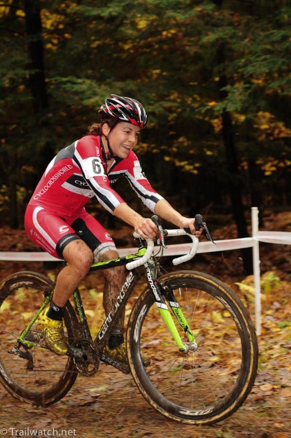 Crystal Anthony (Cyclocrossworld.com) had time for a smile.