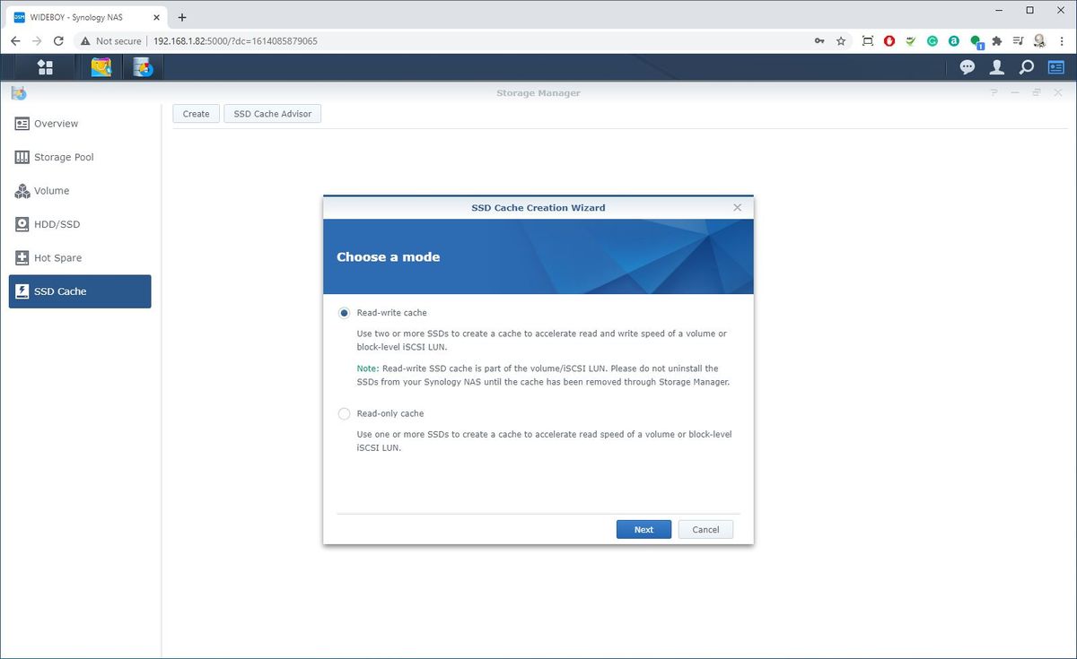 Synology DSM interface