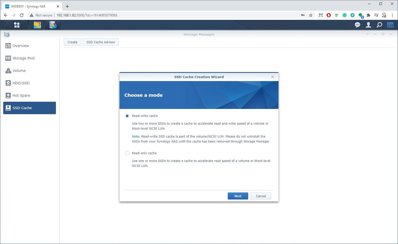 Synology DSM interface