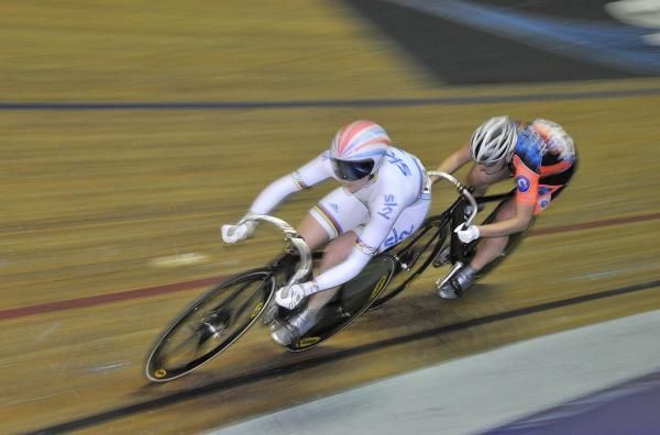 world champion Vicotria Pendleton in action