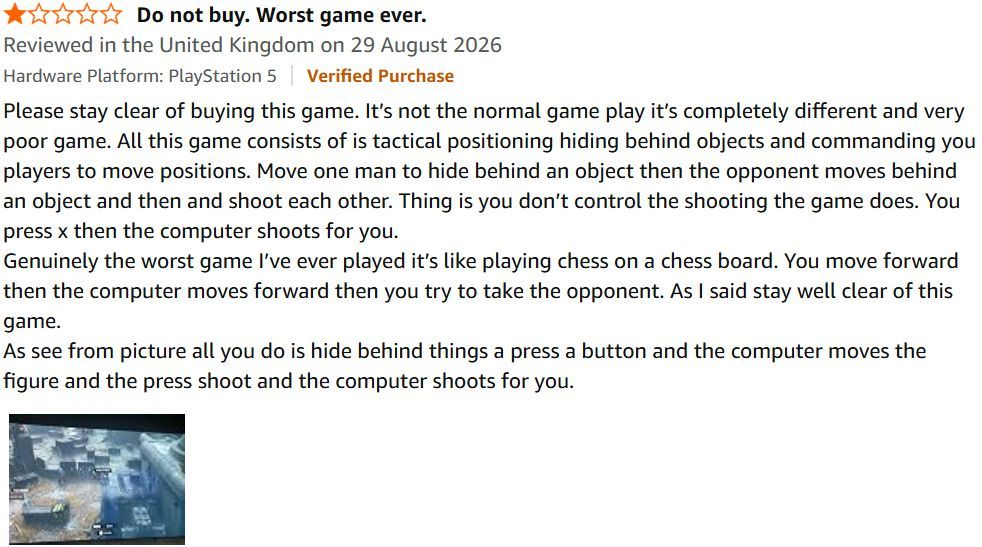 A negative user review of Star Wars Zero Company