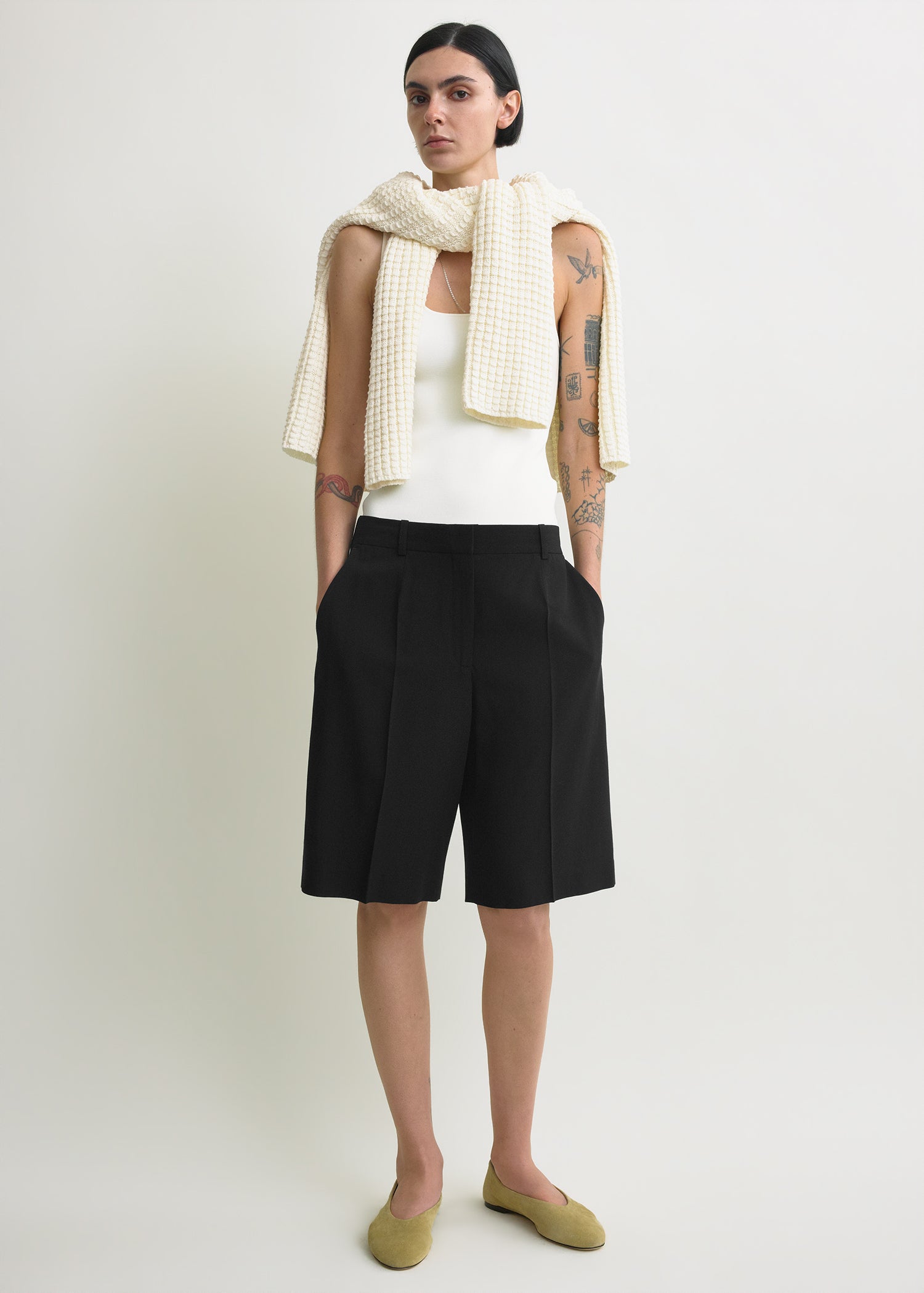 Wide Fluid Shorts Black - 30