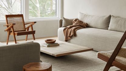 a textured scandi living room