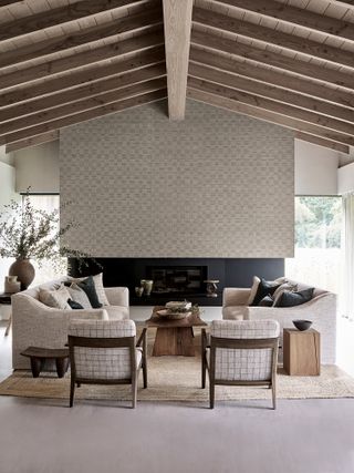 living room decorated in neutral tones by Mark Alexander