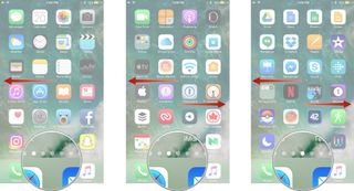 How to switch Home Screens: Swipe your finger from right to left to go to the next page. Then, swipe your finger from left to right to go back to the previous page. Click the Home button, or swipe up
