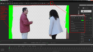 Use of the' paint' tool that allows one to manually mask the desired areas of the shot