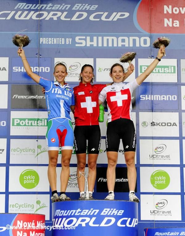 Junior women's podium in Czech: Julia Innerhofer, Jolanda Neff, Andrea Waldis