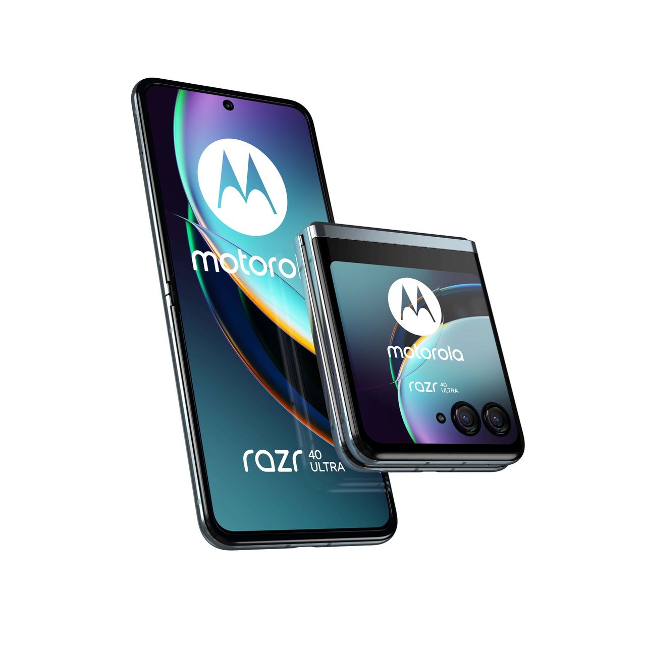 The Motorola Razr 40 Ultra on a white background