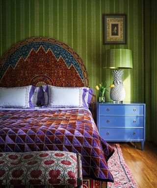 bedroom with colour and pattern