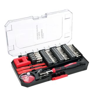 small screwdriver set in black and red 