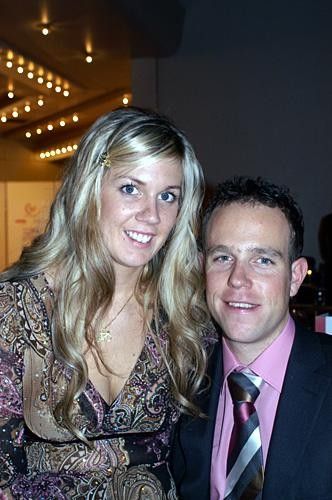 Kim Kirchen and girlfriend Caroline are happy with his award