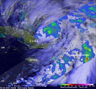TRMM Satellite Rainfall of Hurricane Sandy