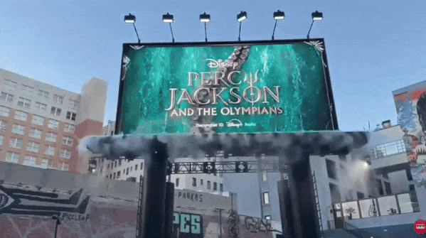 The Percy Jackson billboard makes a splash!