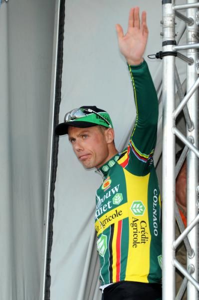 Sven Nys (Landbouwkrediet) looking not so pleased with third.