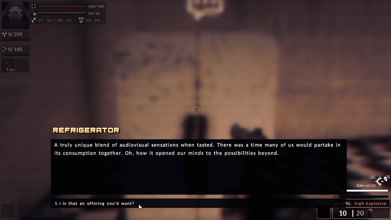 Divine Frequency screenshot showing disturbing action in dark, evil world.