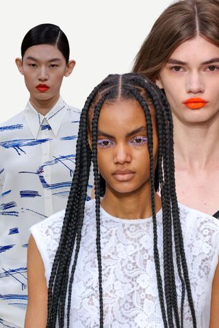 Make-up Trends 2024 Colour Psychology: Models wearing colour make-up looks