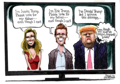 Political Cartoon U.S. Trump Kids Vote 2016