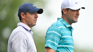 Rory McIlroy and Scottie Scheffler at the FedEx St. Jude Championship at TPC Southwind