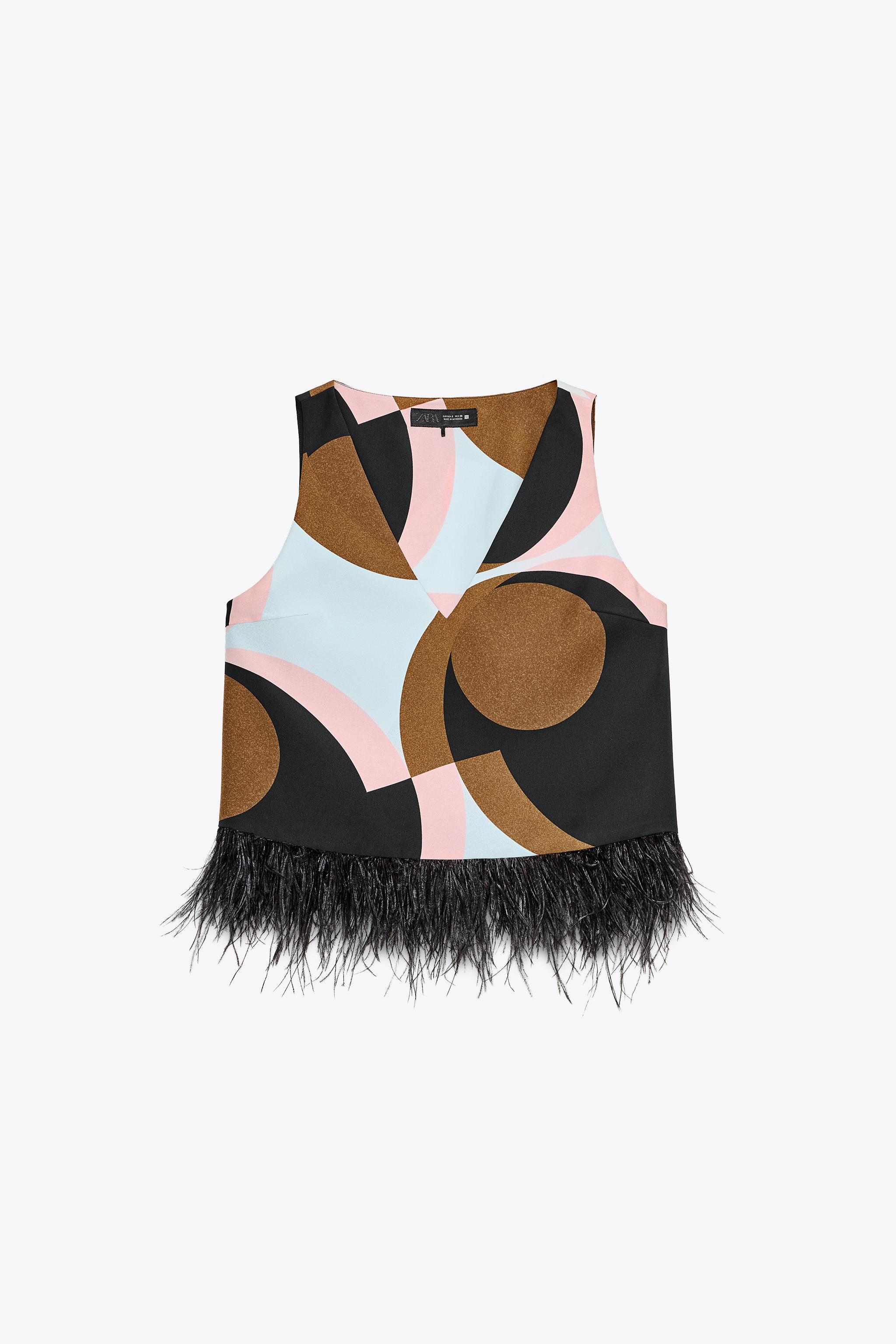 Feather Print Top