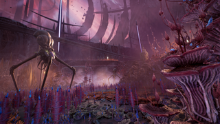 The vibrant, yet still grim agricultural sector of N'Erud as shown in The Dark Horizon, an upcoming DLC for Remnant 2.