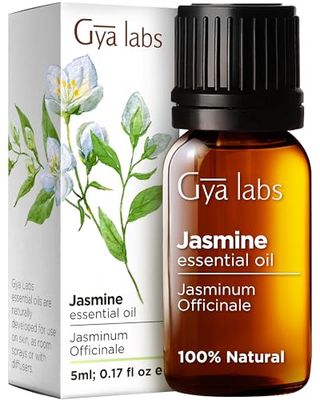 Gya Labs Jasmine Essential Oil for Diffuser & Aromatherapy - Natural Jasmine Oil Essential Oil for Diffuser, Skin, Hair, Massage & Aromatherapy (0.17 fl oz)