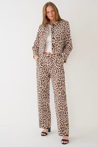  J.Crew Spring Collection Best Pieces | Collection Pleated Wide-Leg Pant in Leopard Trench Canvas