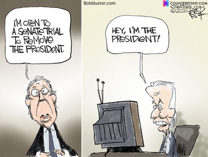 Political Cartoon U.S. biden impeachment trump