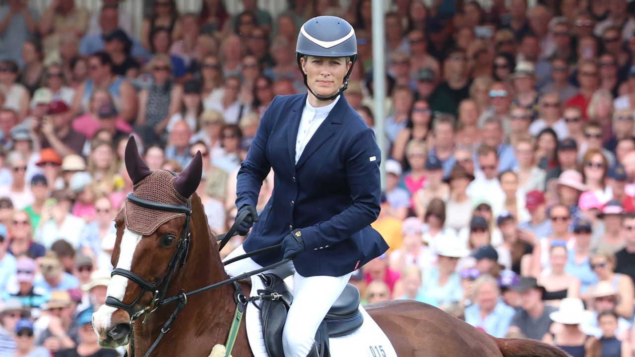 Zara Tindell competes during the final day of the Badminton Horse Trials 2024 at Badminton House