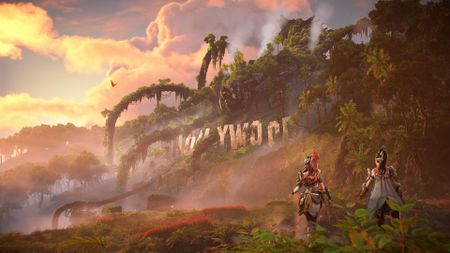 Aloy and Seyka in Horizon Forbidden West's Burning Shores DLC