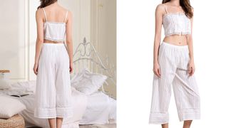 Womens white pajamas set on amazon
