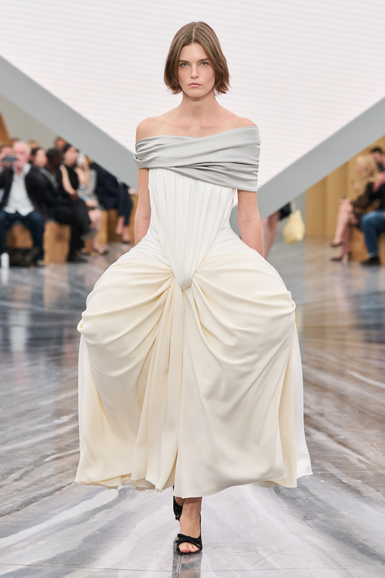 A model wore a similar gown on the Dior Spring 2026