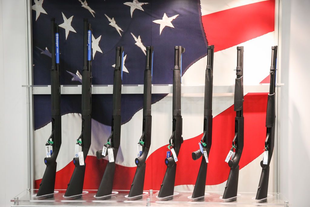 Guns at NRA convention. 