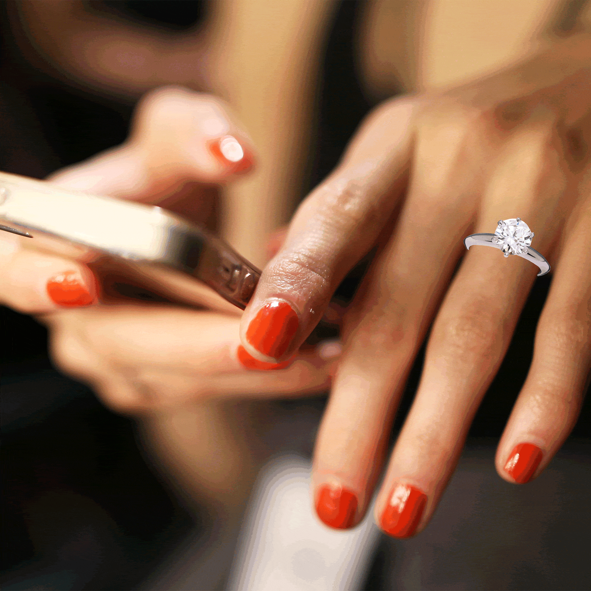 Finger, Skin, Red, Nail, Nail care, Manicure, Jewellery, Nail polish, Fashion accessory, Carmine, 