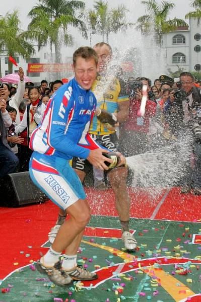 Frivolity on the podium.