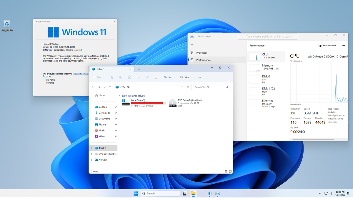 Live11, de Windows 11 Live Disk die in RAM draait, kan worden gedownload