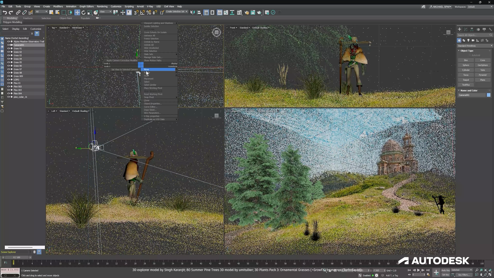 Screens of a 3D app