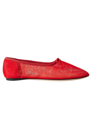 Loeffler Randall Landon Soft Bow-Detailed Mesh Ballet Flats